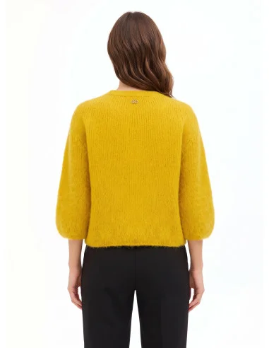 Pull ample en mélange de mohair à manches 3/4 « Rinascimento »