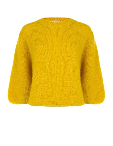 Pull ample en mélange de mohair à manches 3/4 « Rinascimento »