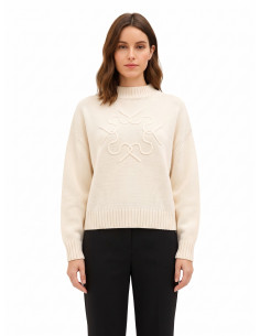 Oversized jumper in a viscose and wool blend with an embossed, interwoven ‘RR’ logo – Rinascimento