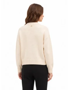 Oversized jumper in a viscose and wool blend with an embossed, interwoven ‘RR’ logo – Rinascimento 2