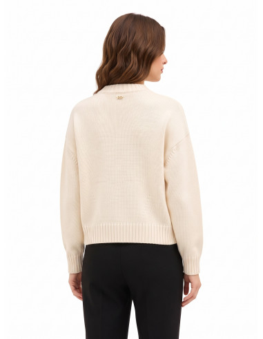 Oversized jumper in a viscose and wool blend with an embossed, interwoven ‘RR’ logo – Rinascimento