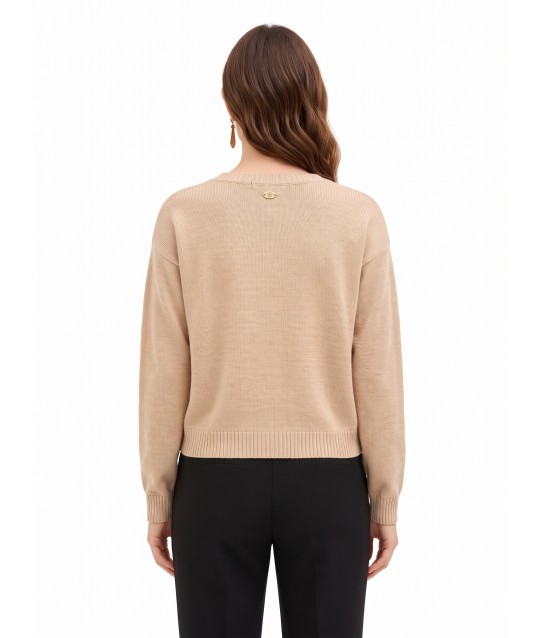 Maglione In Misto Viscosa E Lana Motivo A Rombi Con Lurex Rinascimento