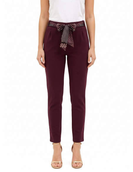 Pantaloni Skinny In Poliviscosa Con Elastico Dietro E Foulard Logato Rinascimento