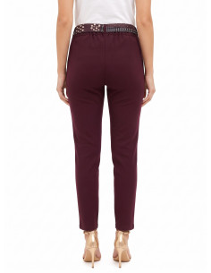 Pantalon skinny en polyviscose avec élastique à l'arrière et foulard griffé « Rinascimento » 2