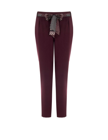 Pantalon skinny en polyviscose avec élastique à l'arrière et foulard griffé « Rinascimento »