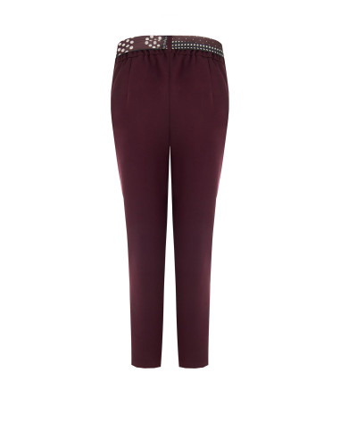 Skinny trousers in polyviscose with an elasticated waistband at the back and a Rinascimento-branded scarf