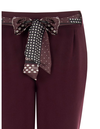 Pantaloni Skinny In Poliviscosa Con Elastico Dietro E Foulard Logato Rinascimento
