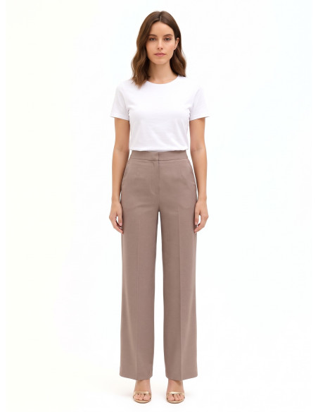 Pantalon palazzo en polyviscose avec poches « Rinascimento »