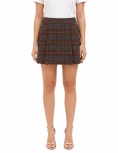 Rinascimento Checked Pleated Mini-Skirt Trousers