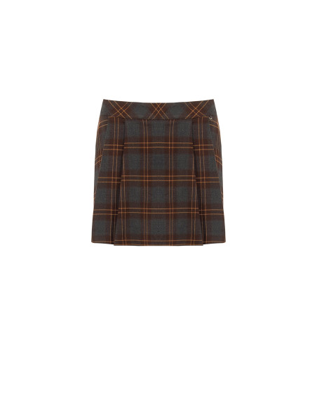 Rinascimento Checked Pleated Mini-Skirt Trousers