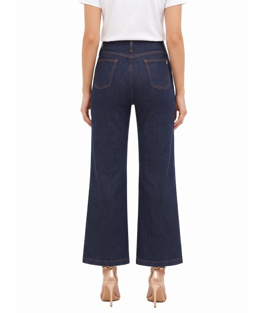 Zero Rinascimento Stretch Wide-Leg Cropped Jeans