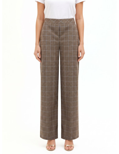 Rinascimento Checked Polyviscose Palazzo Trousers Without Pockets