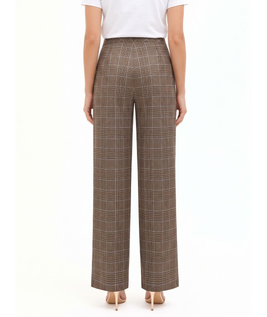 Rinascimento Checked Polyviscose Palazzo Trousers Without Pockets
