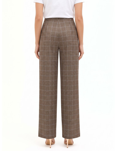 Rinascimento Checked Polyviscose Palazzo Trousers Without Pockets