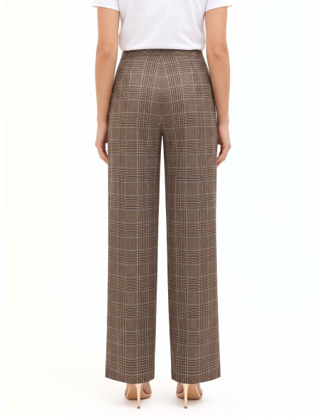 Rinascimento Checked Polyviscose Palazzo Trousers Without Pockets