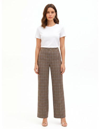 Rinascimento Checked Polyviscose Palazzo Trousers Without Pockets