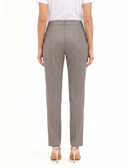 Pantalon droit à rayures brodées « Rinascimento »