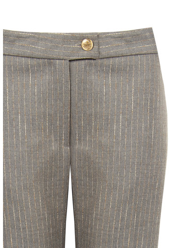 Pantaloni Dritti A Righe Ricamate Rinascimento