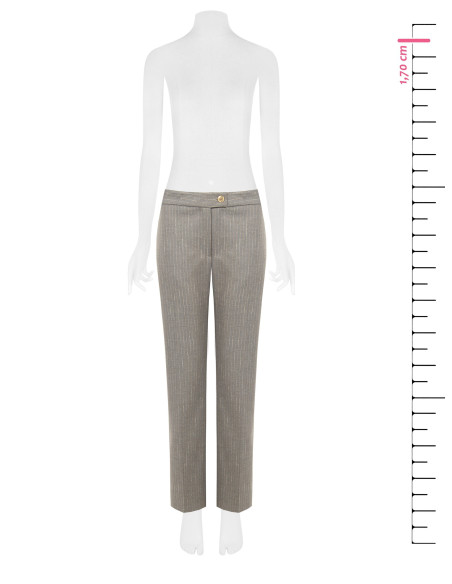 Pantaloni Dritti A Righe Ricamate Rinascimento