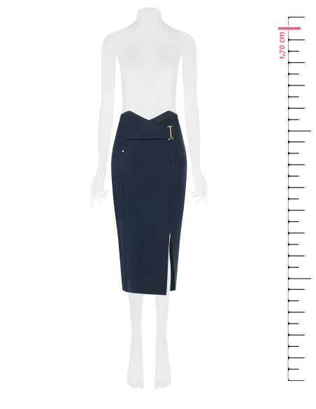 Rinascimento Polyviscose Sheath Skirt with a Slit