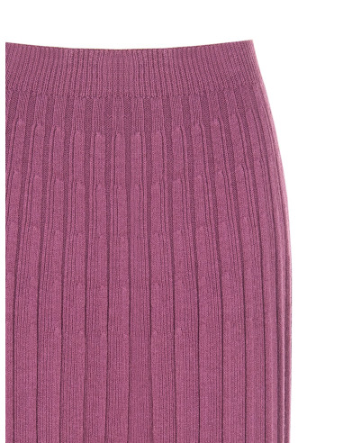 Jupe longue évasée en tricot côtelé « Rinascimento »