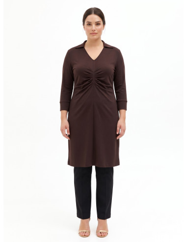 Abito Curvy In Jersey Stile Polo Con Scollo A V E Arricciatura Centrale Rinascimento Curvy