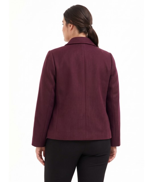 Short, Loose-Fitting Curvy Coat in Rinascimento Curvy Wool