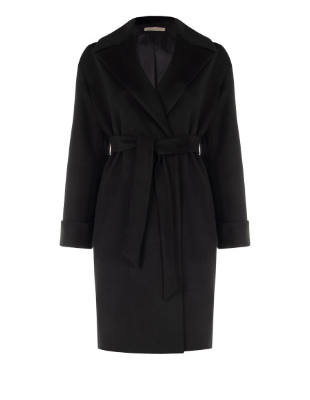 Long Curvy Wool Coat with Detachable Faux Fur Cuffs and Collar – Rinascimento Curvy