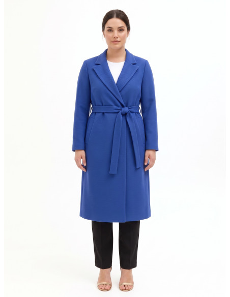 Rinascimento Curvy Wool Duster Coat with Matching Belt