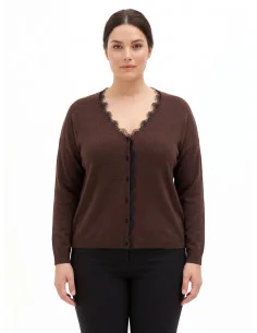 Maglione Curvy Cardigan Con Inserti In Pizzo Rinascimento Curvy
