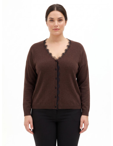 Curvy Cardigan with Lace Inserts – Rinascimento Curvy