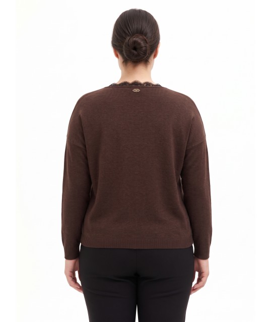 Curvy Cardigan with Lace Inserts – Rinascimento Curvy