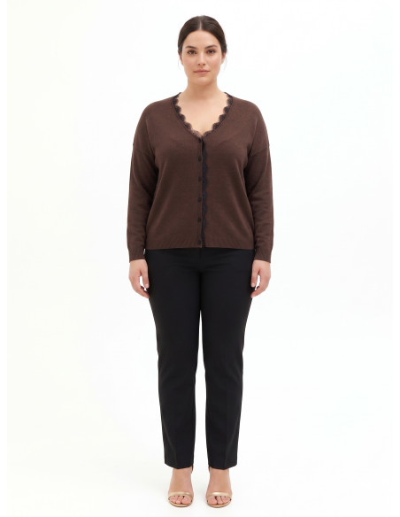 Curvy Cardigan with Lace Inserts – Rinascimento Curvy