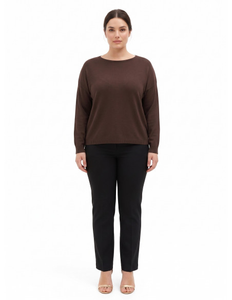 Loose-fitting Curvy jumper with a boat neckline – Rinascimento Curvy