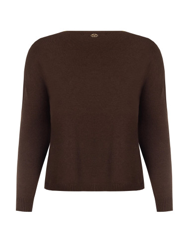 Loose-fitting Curvy jumper with a boat neckline – Rinascimento Curvy
