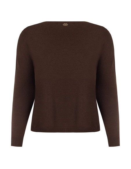 Pull ample pour femmes rondes, col bateau, Rinascimento Curvy