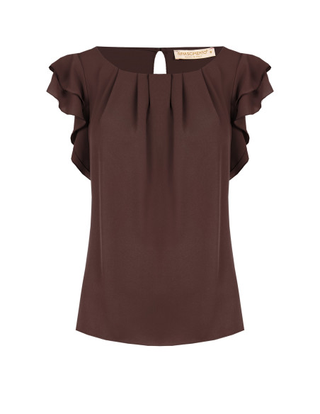 Blouse fluide en satin mat à manches à volants « Rinascimento » - V...