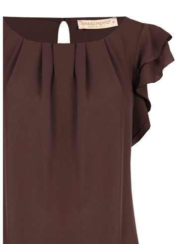 Blouse fluide en satin mat à manches à volants « Rinascimento » - V...