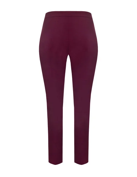 Curvy Straight-Leg Trousers in Scuba Crepe with Chain and Pearl Jewel Detail Rinascimento Curvy