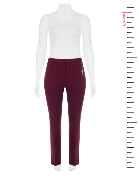 Pantalon droit grande taille en crêpe scuba avec détail bijou chaînes et perle Rinascimento Curvy