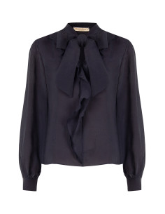 Blouse fluide en lyocell à encolure en V et volants « Rinascimento ...
