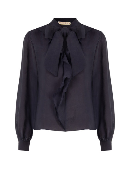 Blouse fluide en lyocell à encolure en V et volants « Rinascimento ...