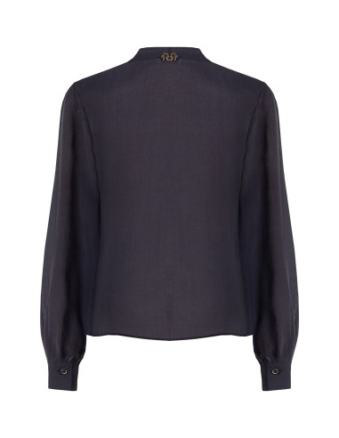 Flowy Lyocell Blouse with V-neck and Rinascimento-style ruffles - V...