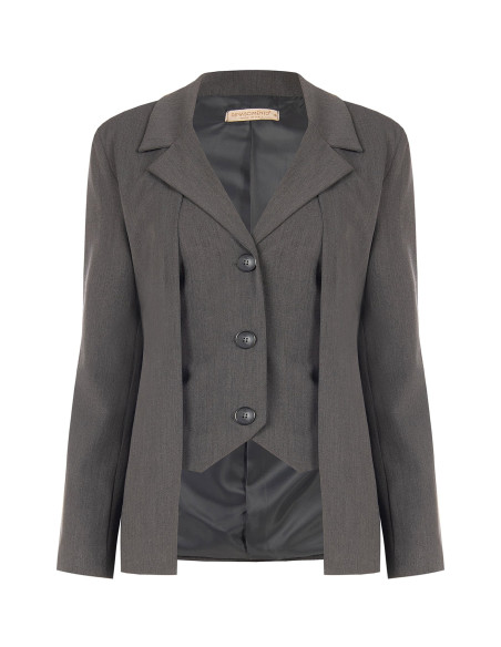 Giacca Blazer In Poliviscosa Effetto 2 In 1 Giacca E Gilet Rinascimento