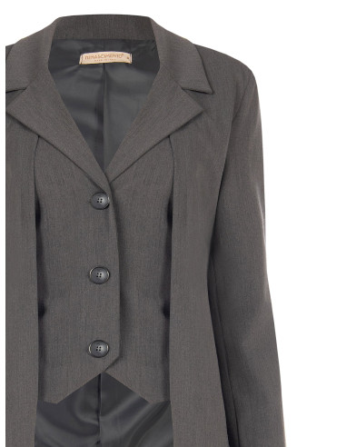 Rinascimento 2-in-1 Polyviscose Blazer Jacket with Vest Effect - Ve...