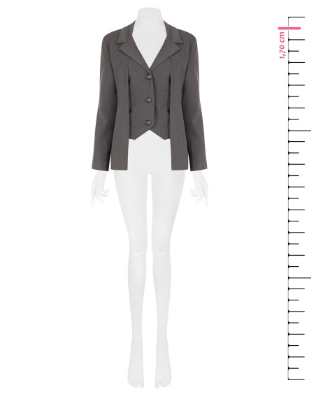 Rinascimento 2-in-1 Polyviscose Blazer Jacket with Vest Effect - Ve...