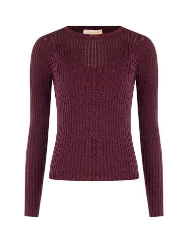 Maglione Aderente A Coste Larghe Con Lurex Rinascimento