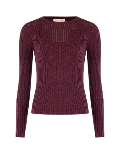 Fitted Ribbed Sweater with Lurex Rinascimento