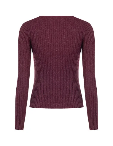 Pull ajusté à larges côtes avec fil lurex Rinascimento