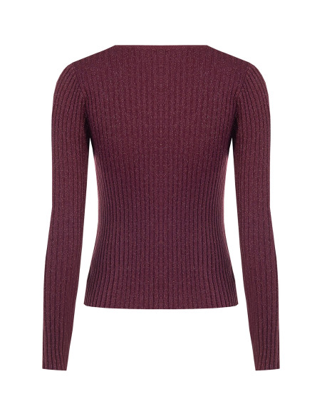 Rinascimento Fitted Sweater with Wide Ribes and Lurex - Clothing F...